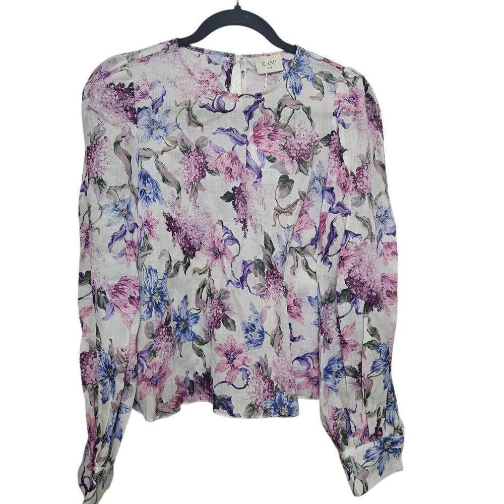 CAMI NYC  floral long-sleeved blouse for women NWT